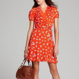 Juicy Couture Silk Feather Iris Wrap Dress